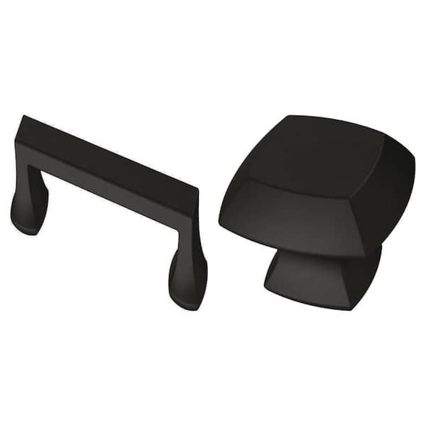 Mandara 3-3/4 in. (96 mm) Bar Pull and 1-1/4 in. (32 mm) Square Knob, Matte Black