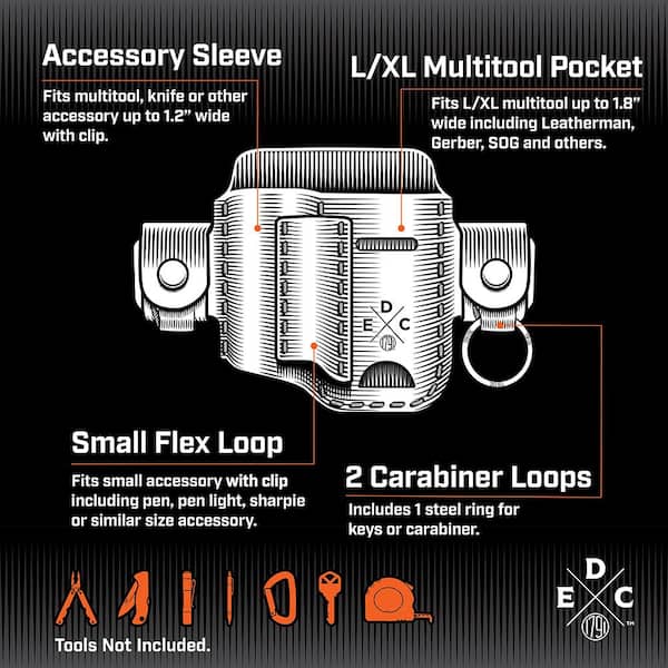 7.5 in. Heavy-Duty Large and XL Chestnut Full-Grain Leather Tool Organizer