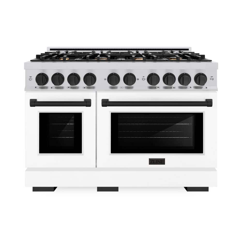 Select 48 in. 8-Burner Gas Range with Double Oven in Stainless Steel, Matte White, and Matte Black price history on PriceWatchPro
