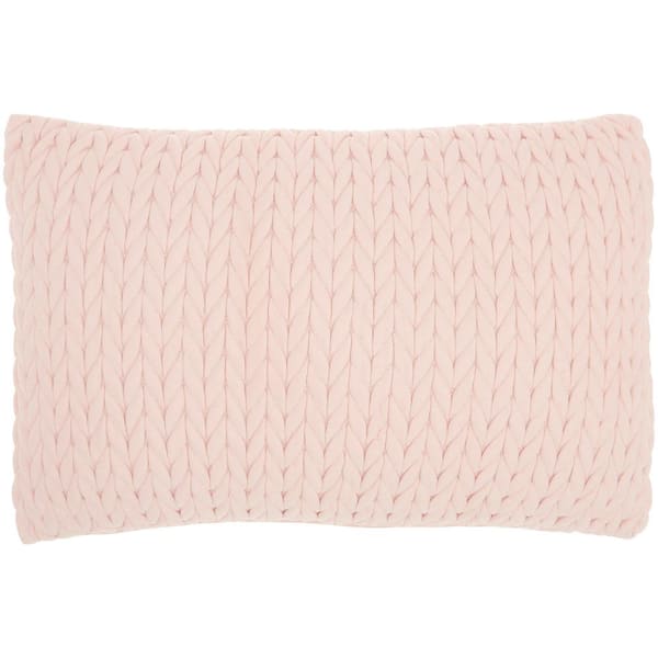 Mina Victory Lifestyles Blush Geometric 14 in. x 20 in. Rectangle Throw Pillow