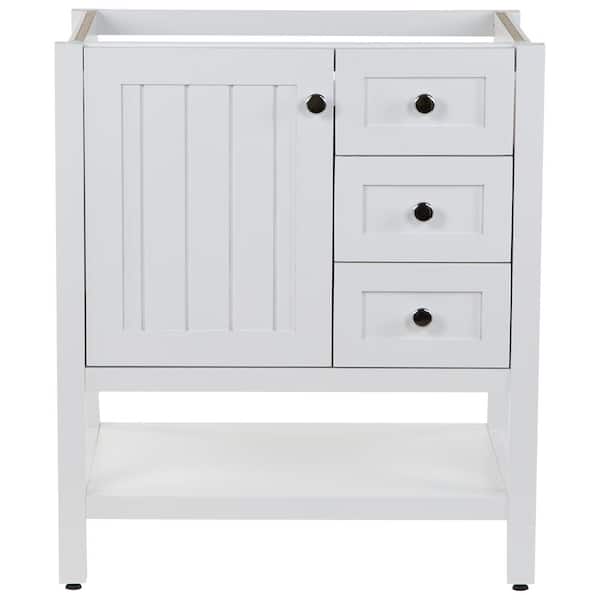 Home Decorators Collection Lanceton 30 in. W x 22 in. D x 34 in. H Bath Vanity Cabinet without Top in White