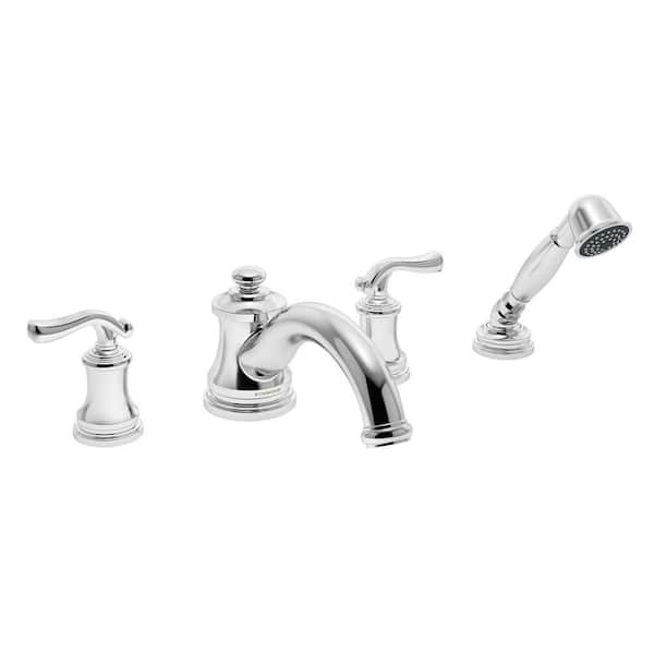 Symmons Winslet 2-Handle Deck-Mount Roman Tub Faucet with Handshower in Chrome