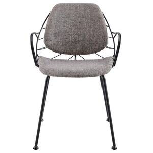 Amelia Light Gray Fabric Cushioned Arm Chair (Set of 2)