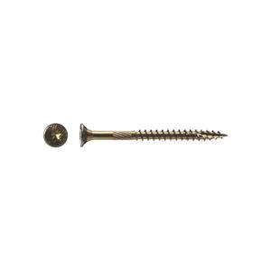 thumbnail image 2 of #9 X 2 3/4 Inch Gold Star Wood Screws - 1 Pound Box (86 Screws), Torx Drive Flat Head, Triple Coated Yellow Zinc 2 of 11