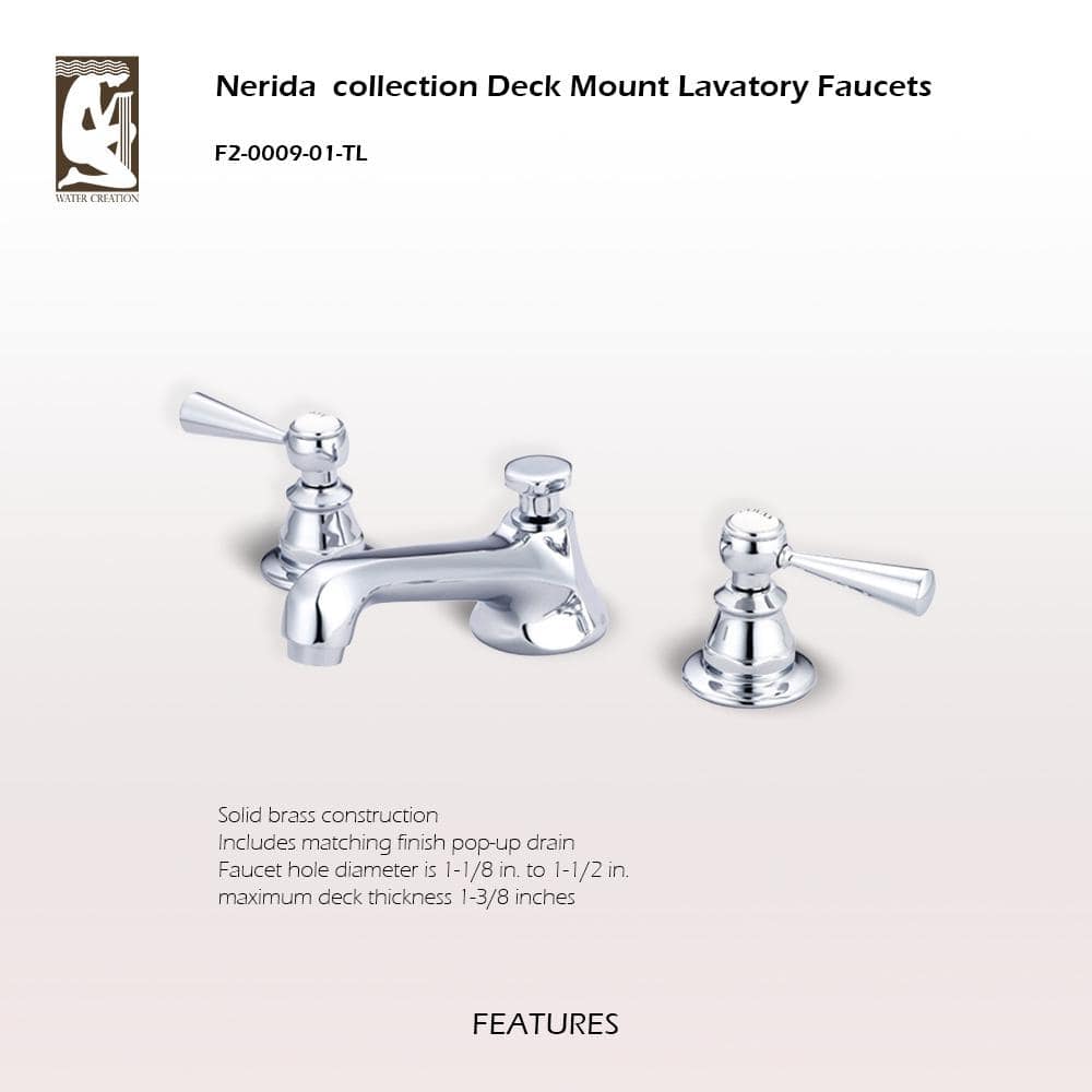 Chrome Classic Widespread Lavatory Faucet with Lever Handles