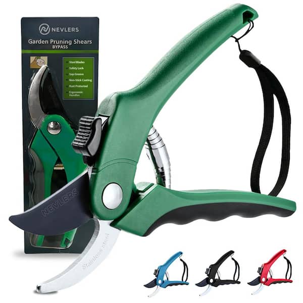 Nevlers Professional Stainless Steel Heavy-Duty Garden Bypass Pruning Shears