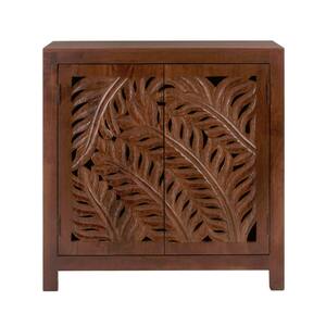 Palmeadow Carved Walnut Accent Cabinet with Solid Wood