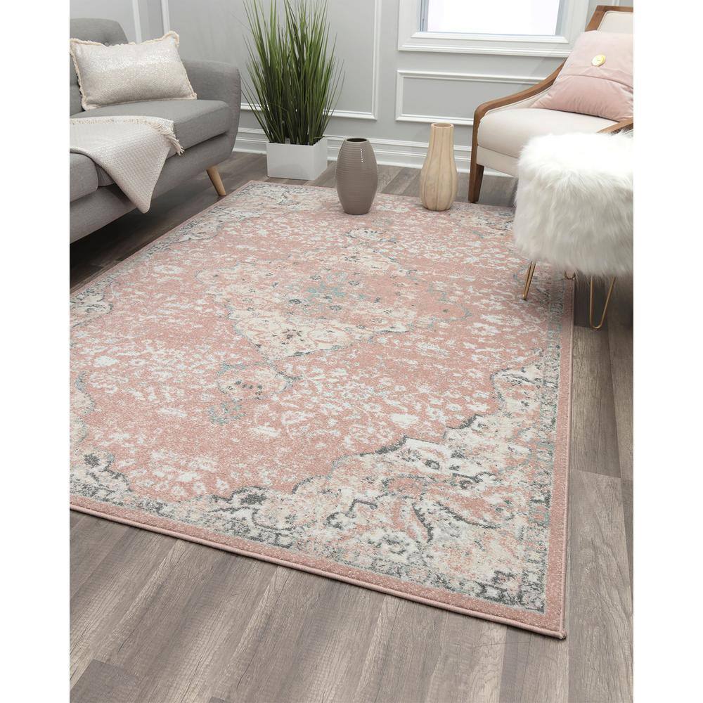 Harper Pink Amaranth Vintage Synthetic Area Rug