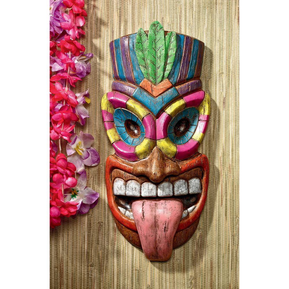 Maika Green and Brown Resin Hawaiian Isle Tiki Wall Plaque