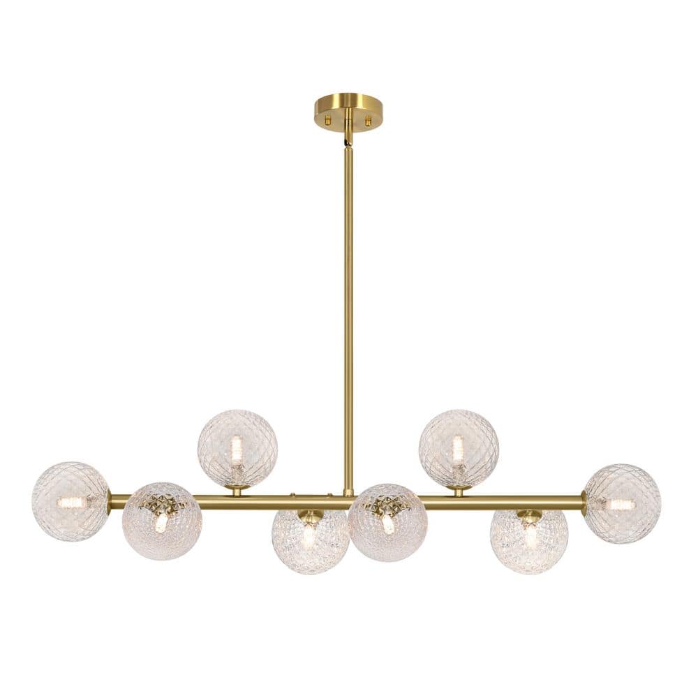 8-Light 37.40″ Modern Gold/Clear Diamond Sputnik Chandelier Glass Chandelier for Dining Room with no bulbs included price history on PriceWatchPro