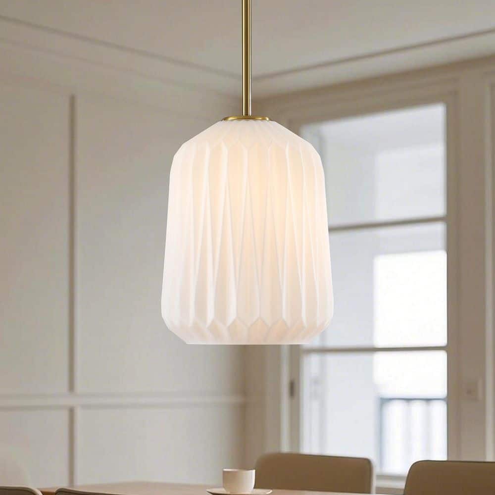 1-Light Brass and Milk White Mid Century Oval Glass Globe Pendant Light for Kitchen Island with No Bulbs Included price history on PriceWatchPro