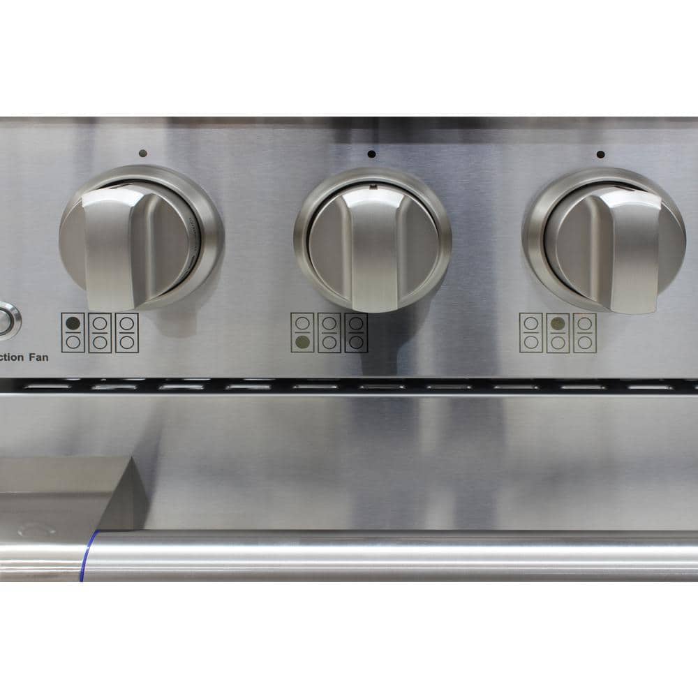 36-Inch Stainless Steel Gas Range with Convection Oven and 6 Burners
