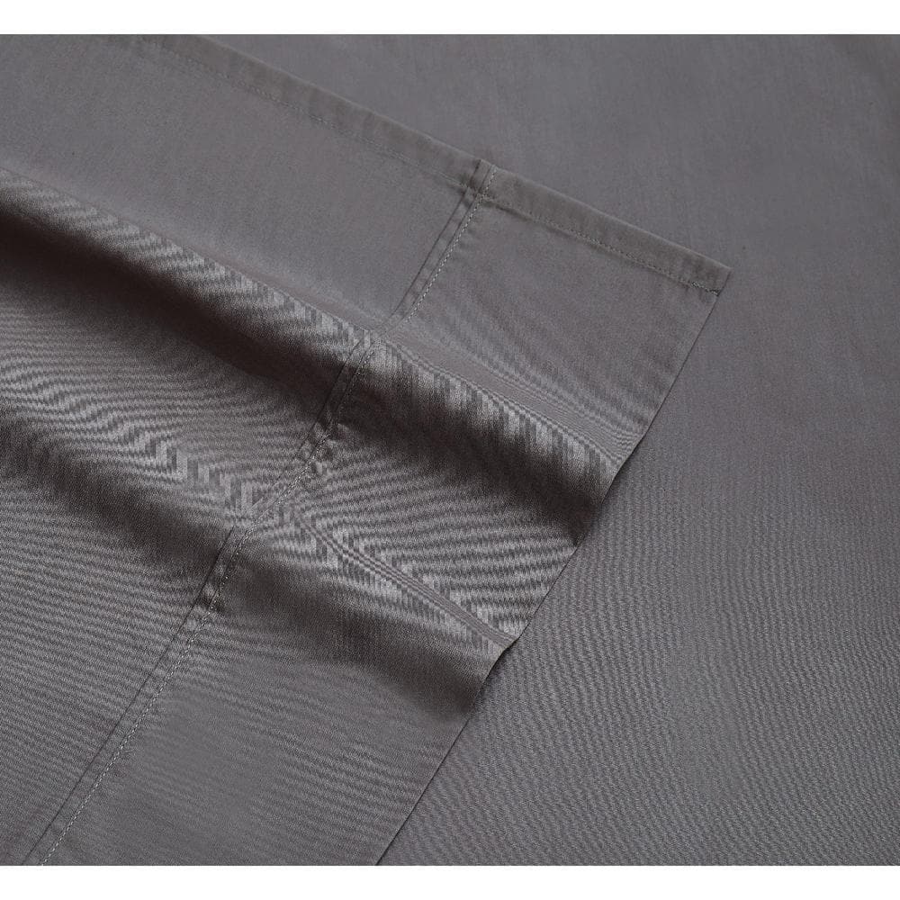 Gray Twin XL Cotton Percale Sheet Set