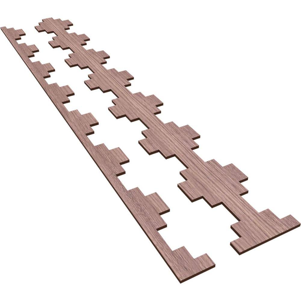 Walnut 47"H Adjustable Wood Decorative Slat Wall Panel Kit