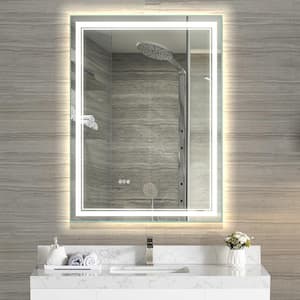 36 in. W x 24 in. H Rectangular Frameless Anti-Fog LED Light Wall Bathroom Vanity Mirror Front Light