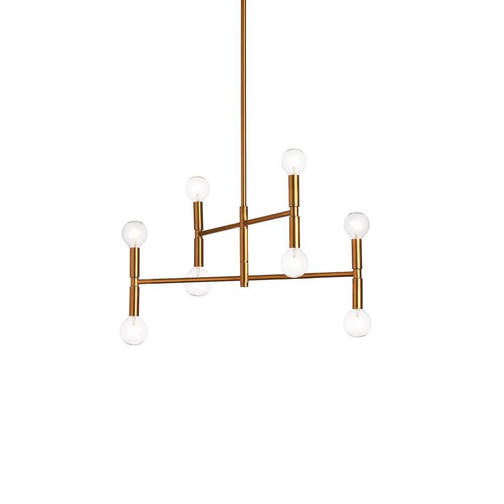 Vintage Bronze Mini Sputnik Chandelier with 8 Lights
