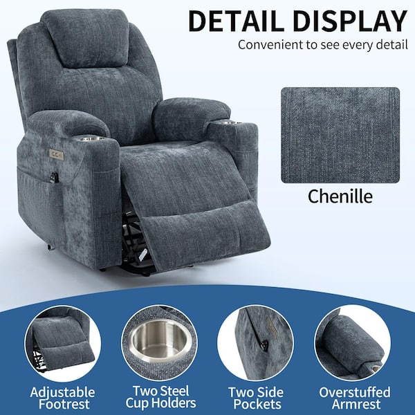 Hodedah recliner with 2 cup holders sale