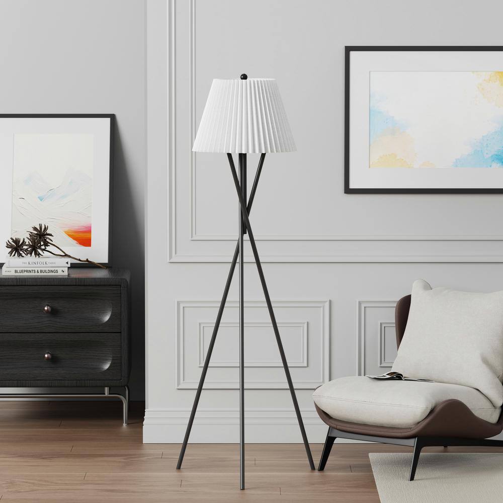 Alderston 65.5 in. Black Traditional 1 Light Metal Living Room Reading Tripod Standing up Standard Floor Lamp price history on PriceWatchPro