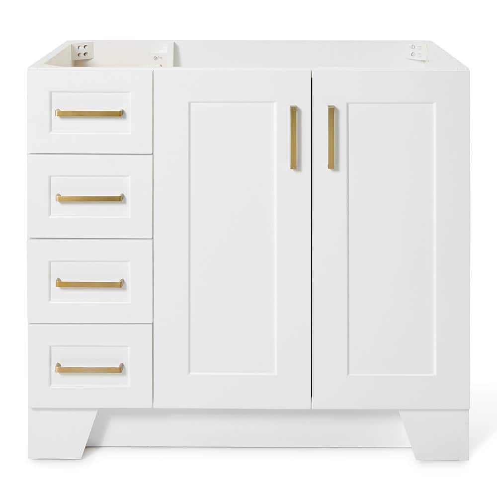 Taylor 36 in. W x 21.5 in. D x 34.5 in. H Freestanding Bath Vanity Cabinet Only in White price history on PriceWatchPro