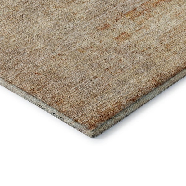 Mayfield Premium Machine Washable Abstract AMF1164 Copper 2 ft. 3 in. x 7 ft. 6 in. Runner Rug