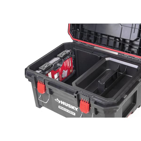 Husky - Build-Out 12 in. Modular Tool Storage Waterproof Storage Bin