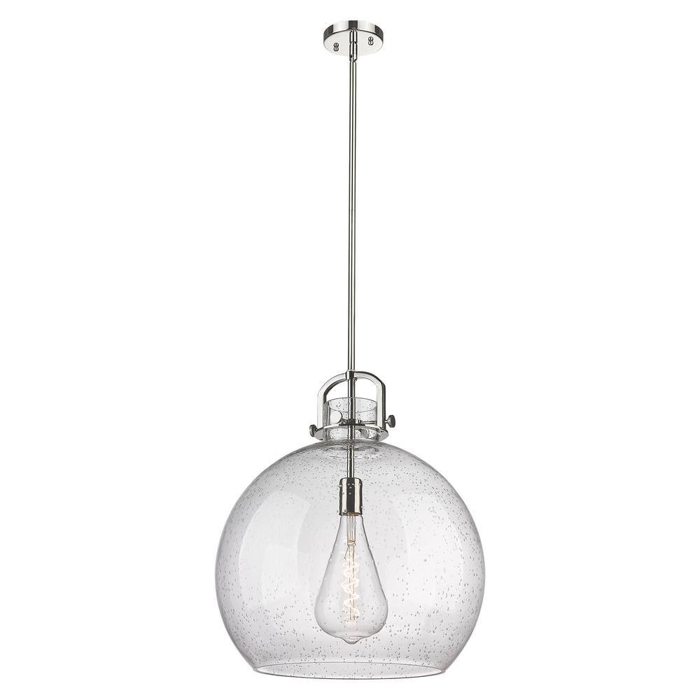 Newton Sphere 100-Watt 1-Light Polished Nickel Shaded Mini Pendant Light with Seeded Glass Shade price history on PriceWatchPro