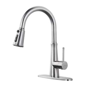 Single-Handle Pull-Down Sprayer Kitchen Faucet Stainless Steel in Brushed Nickel
