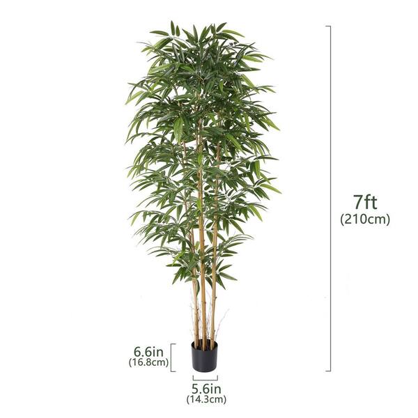 DR.Planzen 7 ft.Artificial Bamboo Tree Plant with Silk Leaves