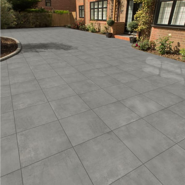 CODIAK 3.81 in. L x 3.81 in. W x 0.78 in. H Cement Gray Porcelain Paver Sample