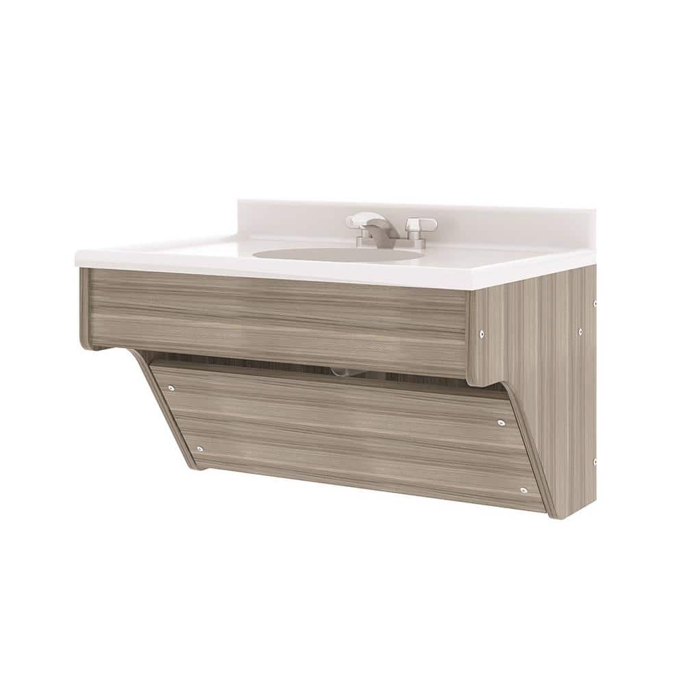 Shadow Elm Gray Composite Wood Single Wall Vanity with Marble Top