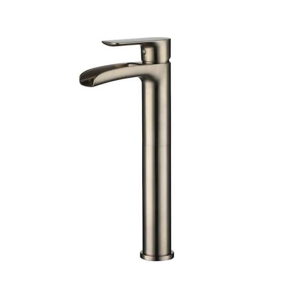 CASAINC Single Hole Single-Handle Vessel Bathroom Faucet in Brushed Nickel