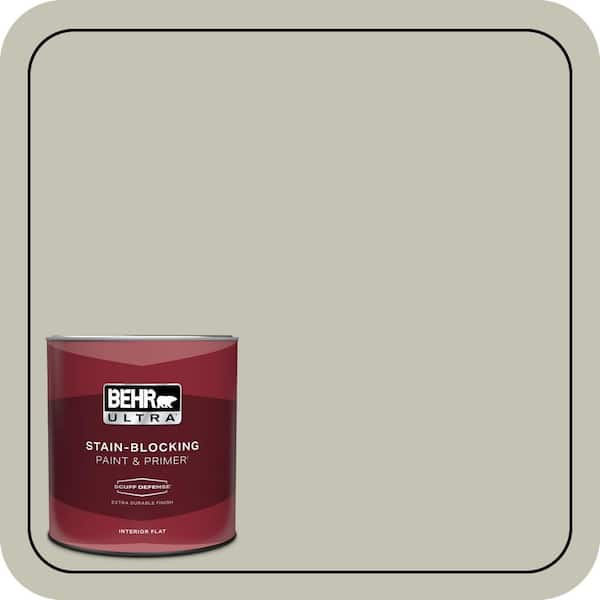 BEHR ULTRA 1 qt. #BNC-04 Comforting Gray Extra Durable Flat Interior Paint & Primer