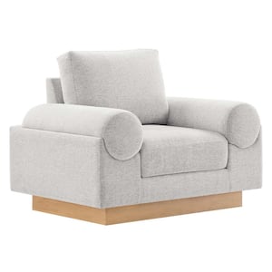 Oasis Upholstered Fabric Armchair in Light Gray