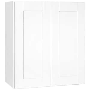 Shaker 27 in. W x 12 in. D x 30 in. H Assembled Wall Kitchen Cabinet in Satin White