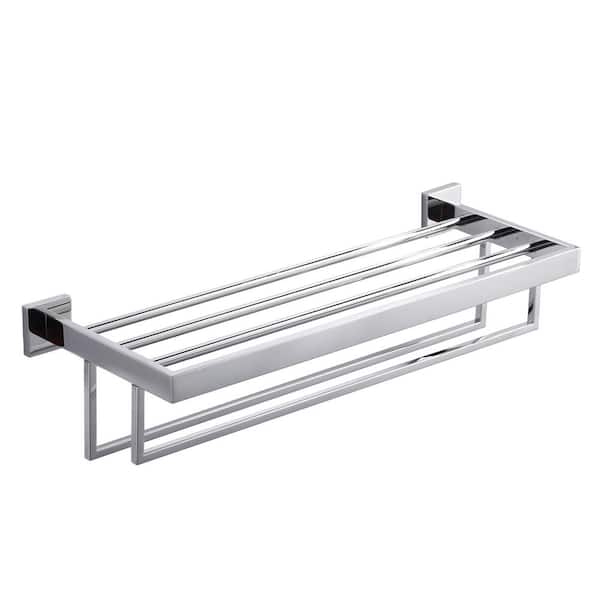 2-Towel Holders Wall Mounted Towel Rack in Polished Chrome