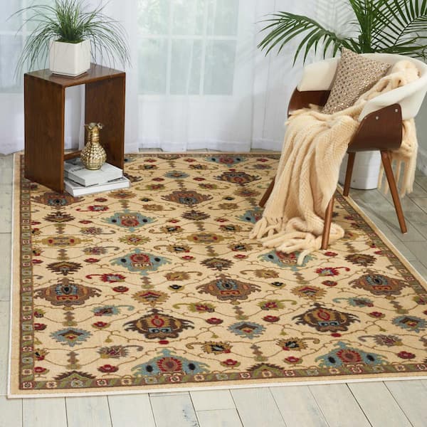 Delano Ivory 5 ft. x 7 ft. Persian Traditional Area Rug