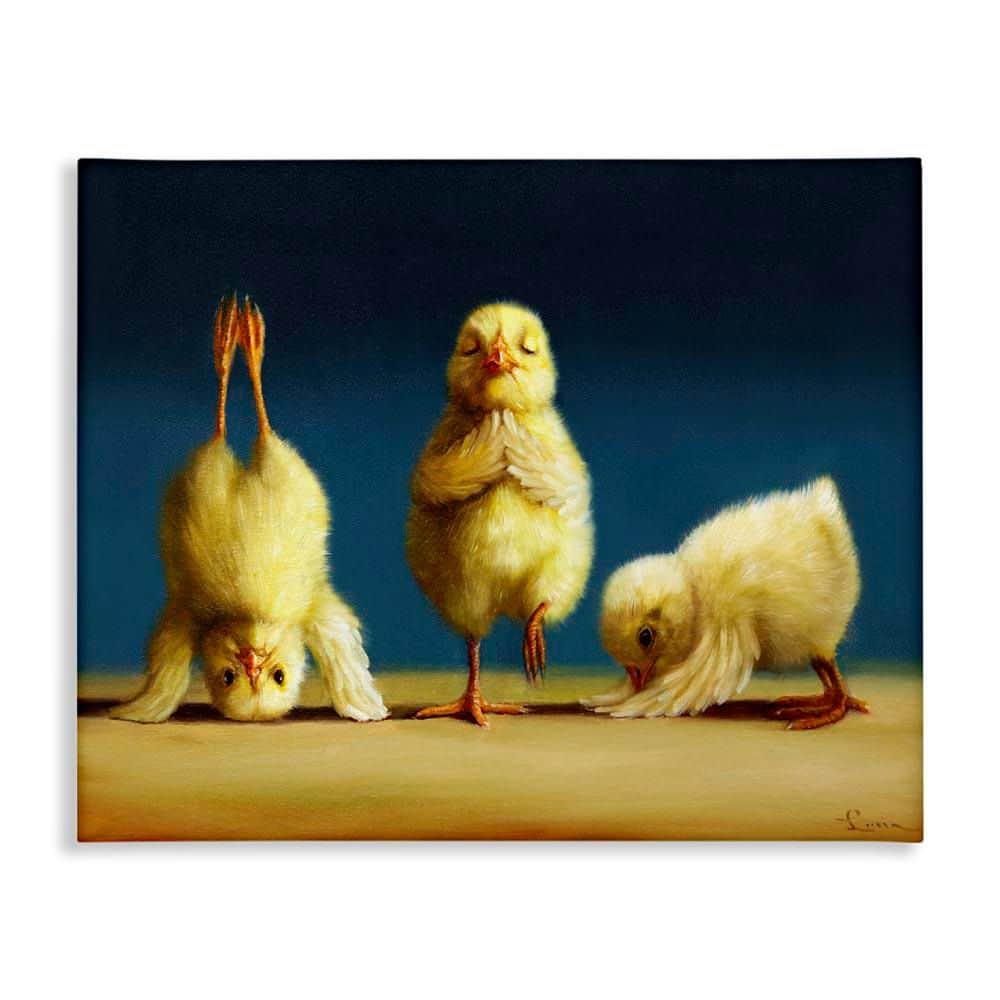 Yoga Chicks Funny Stretching Poses Painting by Lucia Heffernan Unframed Graphic Art Print Animal 30 in. x 24 in. price history on PriceWatchPro