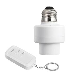 3.15 in. 120-Volt White Remote Control Light Bulb Lamp Socket E26/E27 Bulb Base, ETL Listed