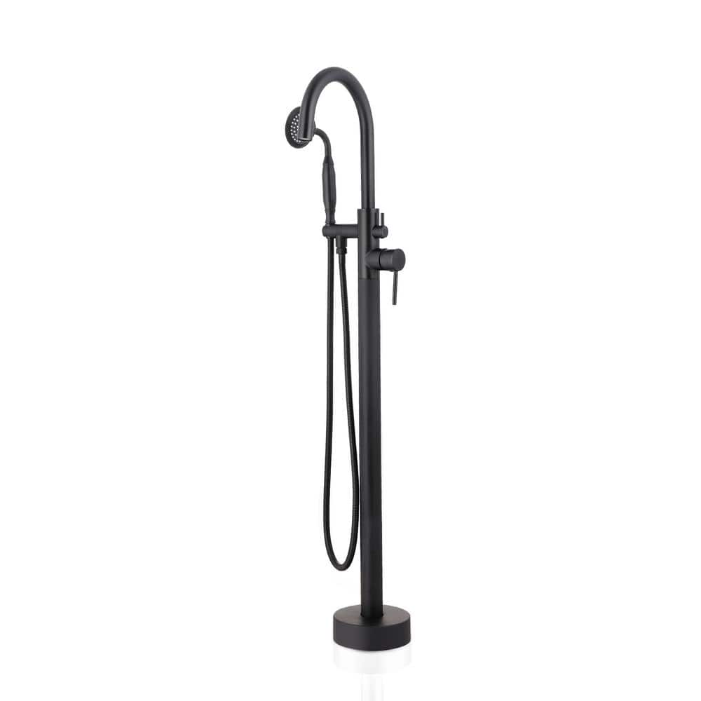 2-Handle Claw Foot Freestanding Tub Faucet with Handle Shower, 360° Tub Sp