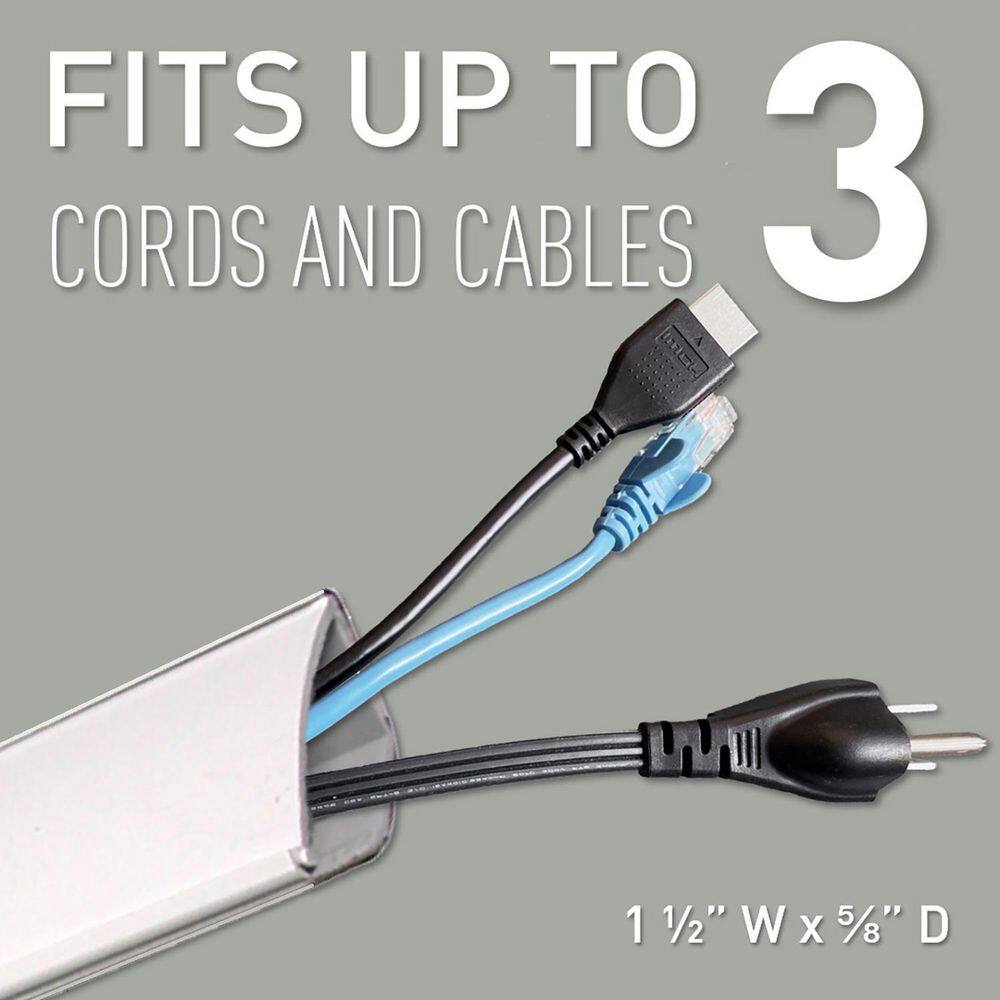White 5-Foot Plastic Cord Hider Channel