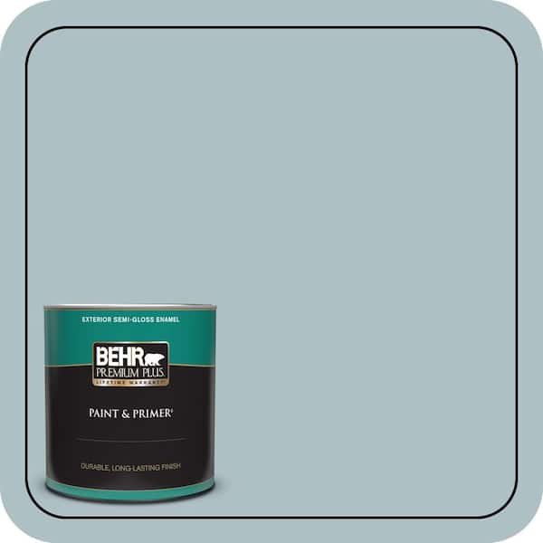 BEHR PREMIUM PLUS 1 qt. #PPU13-14 Ozone Semi-Gloss Enamel Exterior Paint & Primer