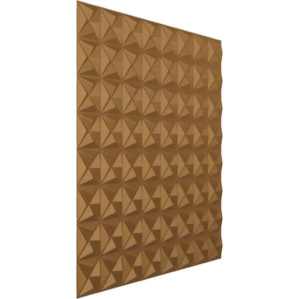 Ekena Millwork Leto EnduraWall Panel decorativo de pared 3D de 19 5/8  pulgadas de ancho x 19 5/8 pulgadas de alto, dorado (paquete de 12 para  32.04