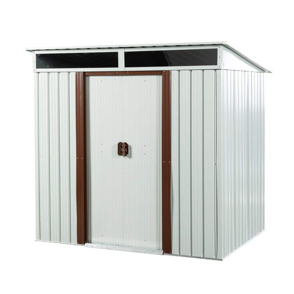 6 ft. W x 5 ft. D Outdoor Metal Storage Shed in White (30 sq. ft.) price history on PriceWatchPro