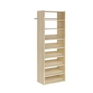 25.125 in. W . Essential Shoe Harvest Grain Wood Tower Closet System
