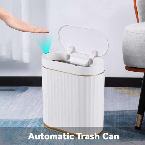 Kitchen Trash Can Gold Tall Trash Can Waterproof Trash Can Bedroom Bathroom  And Toilet With Lids