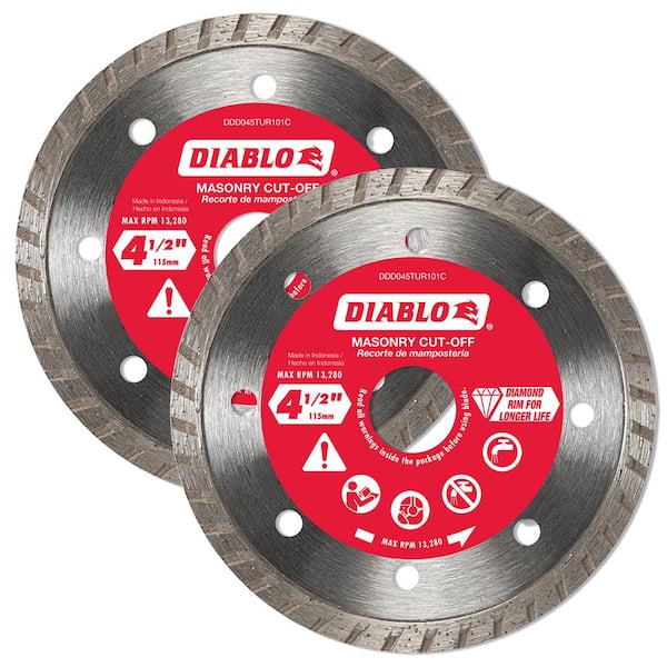 DIABLO 4-1/2 in. Turbo Rim Masonry Diamond Cut Off Blade Value Pack (2-Pack)