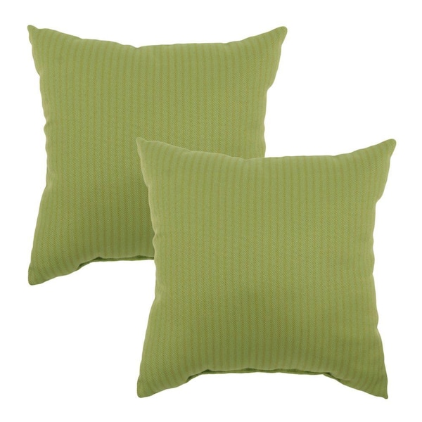 Hampton Bay Textured Apple Square Outdoor Throw Pillow (2-Pack)