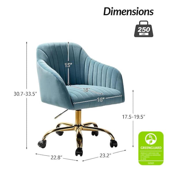 JAYDEN CREATION Sinda Modern Blue Velvet Swivel and