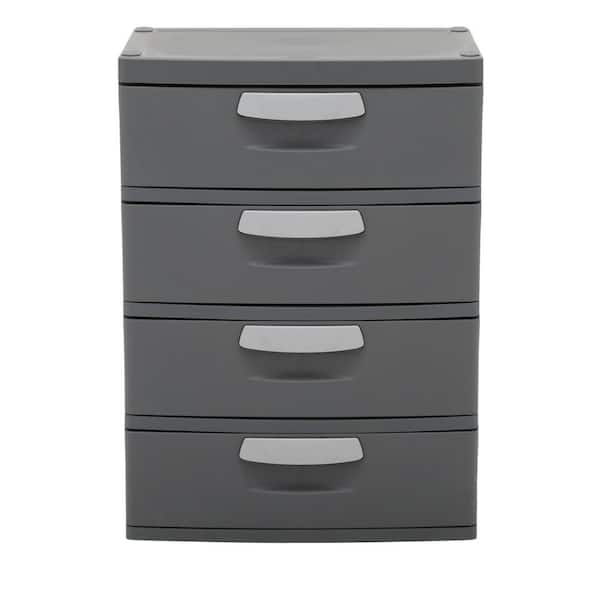 3 Plastic Storage Drawers Removable File Cabinet With Wheels For