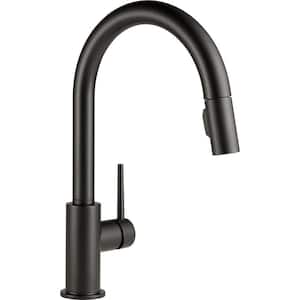Trinsic Single-Handle Pull-Down Sprayer Kitchen Faucet with MagnaTite Docking in Matte Black
